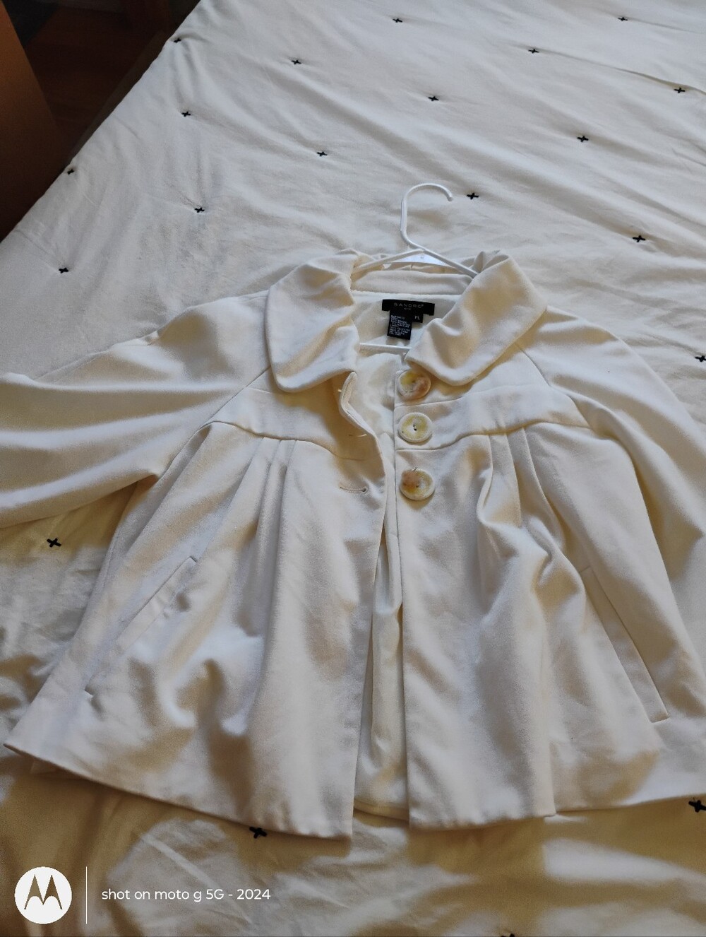 Cute Ivory sonora Peacoat with Big Buttons